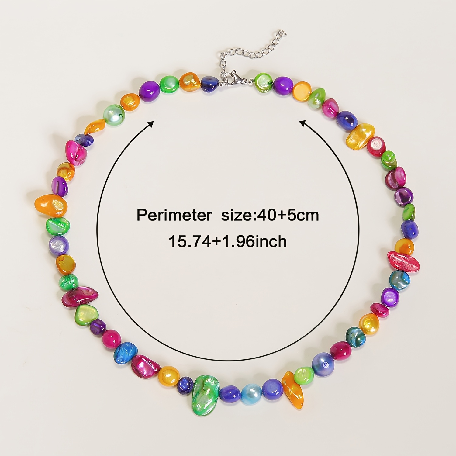 Women's Irregular Colorful Artificial Shell Beaded Choker Necklace